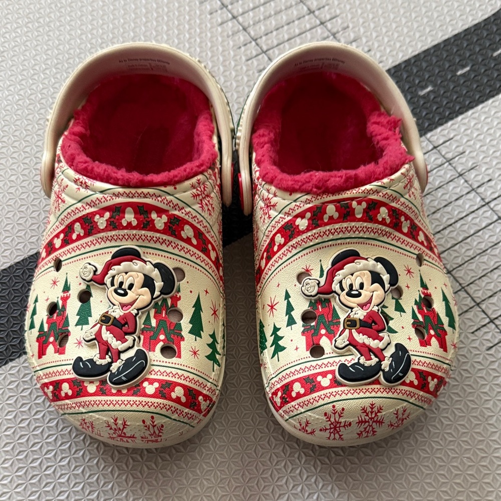 CROCS Kids Moccasins - Red and Cream